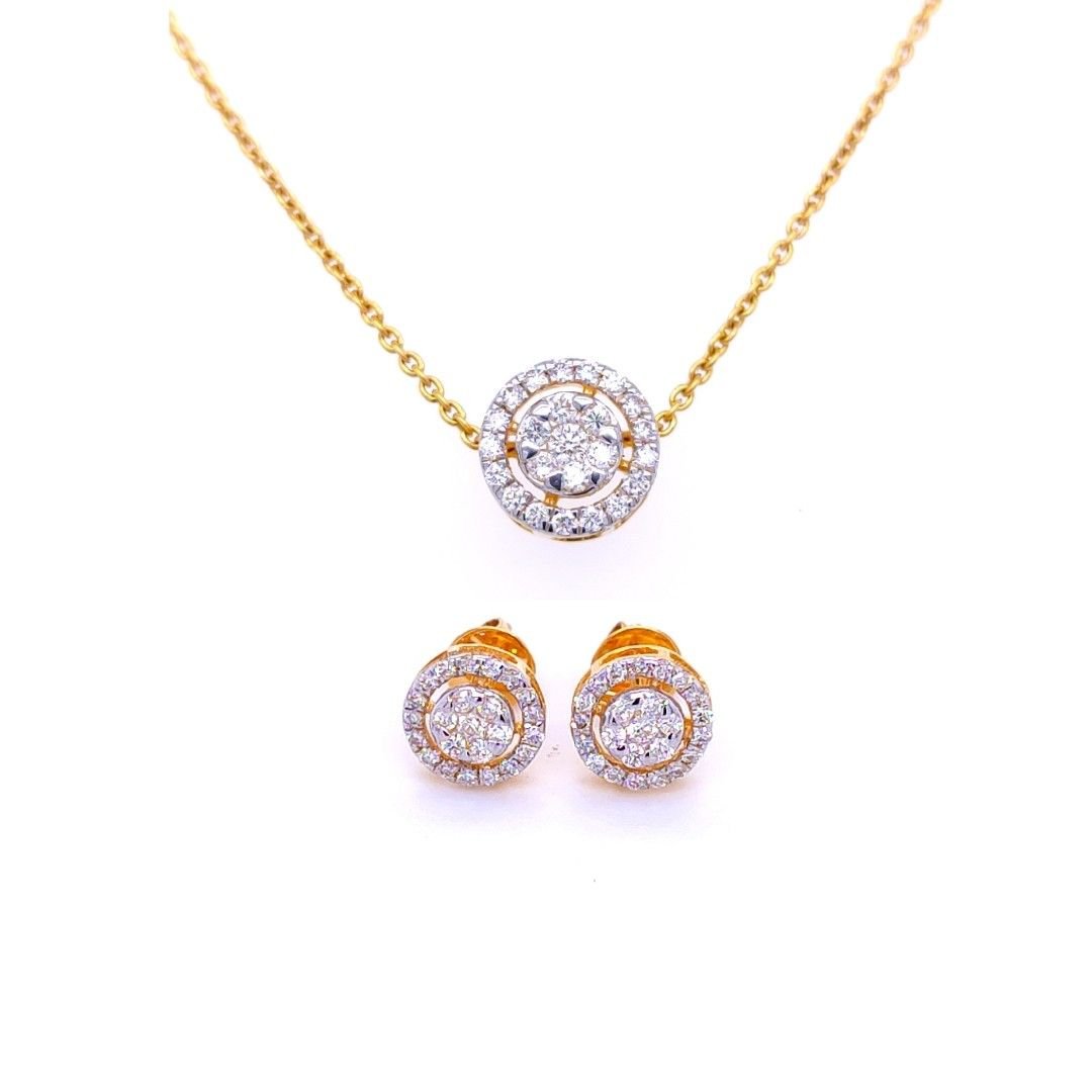 Caroline Double Halo Diamond Pendant – DIVAA by ORRA