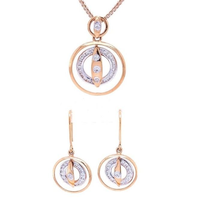 Luxurious Diamond Earring and Necklace Set in White Gold | KLENOTA
