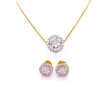 Halo Circlet Diamond Pendant & Earrings Set