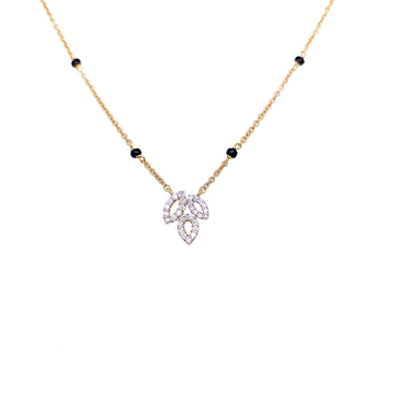 Stylish cluster diamond mangalsutra