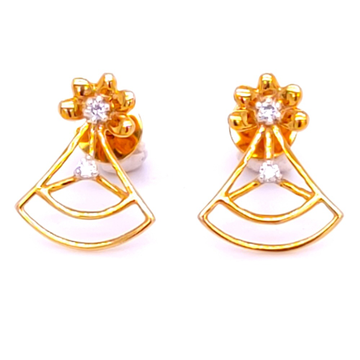 Sunflower cone diamond earring light weight