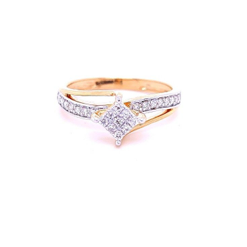 Linear wave diamond ring