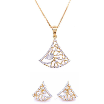 Luminous spiral diamond pendant & earring set