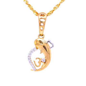 Delicate aum ganesh diamond pendant