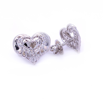 Bonita heart shaped white gold diamond earring