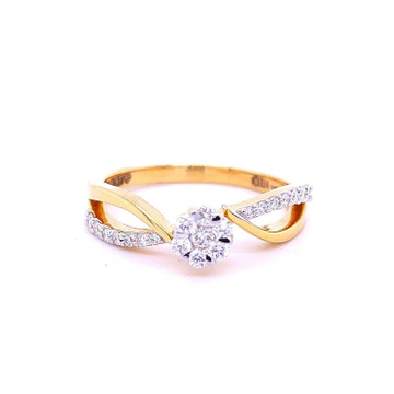 Graceful Crossover Diamond Ring