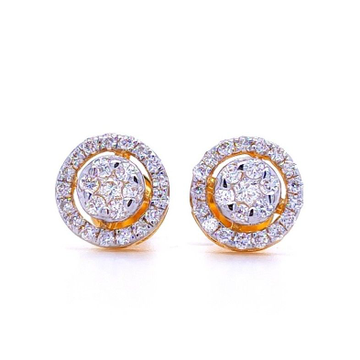 Circle of love gold diamond earrings