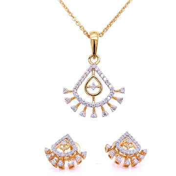 Gleaming Diamond Pendant & Earrings Set