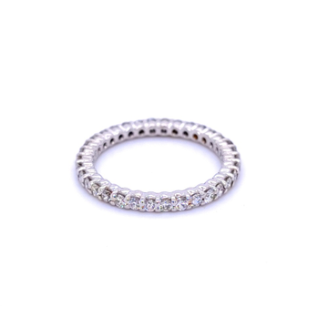 Ladies micropave eternity diamond white gold band