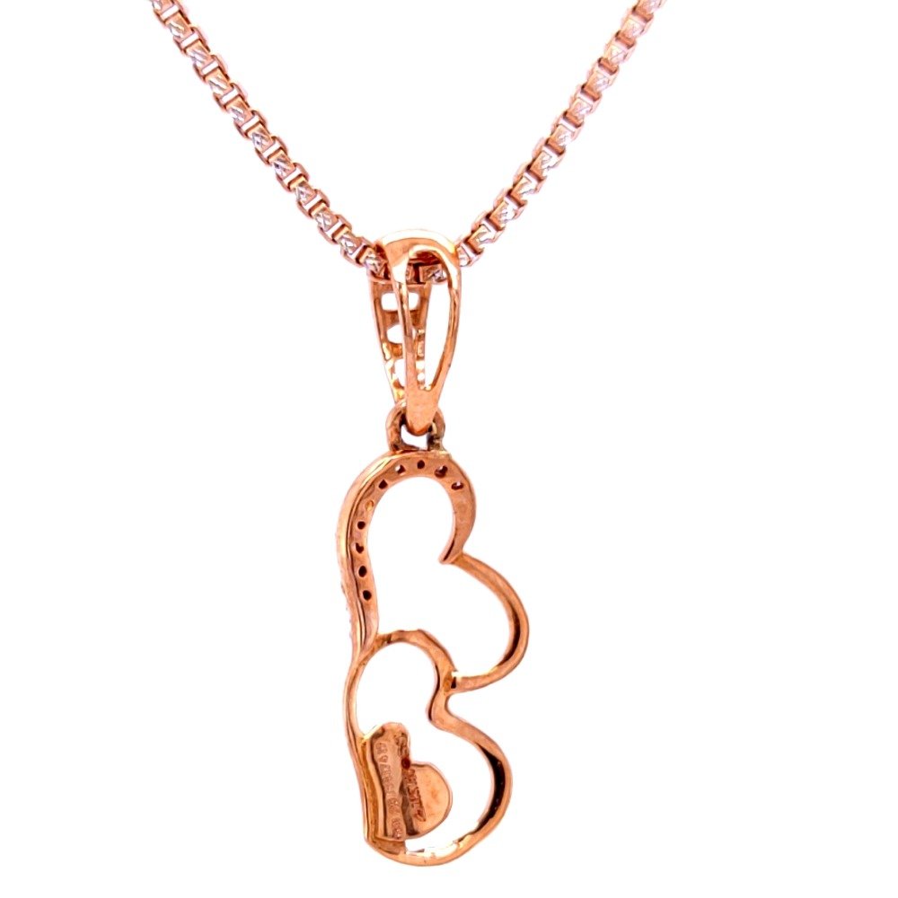 Amour heart diamond in rose gold delicate pendant