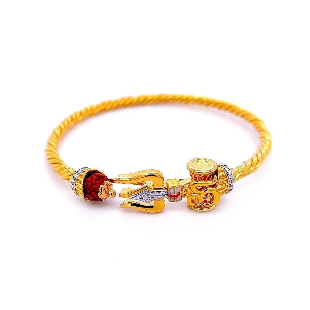 Buy quality Trishul Gold & Diamond Mens Bracelet in Bardoli