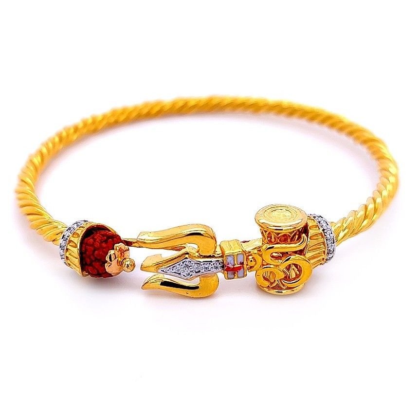 Trishul Gold & Diamond Mens Bracelet