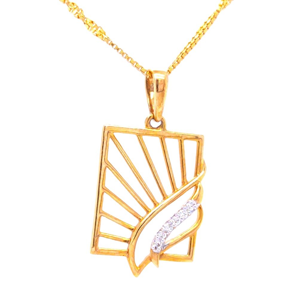 Delicate rectangular diamond pendant