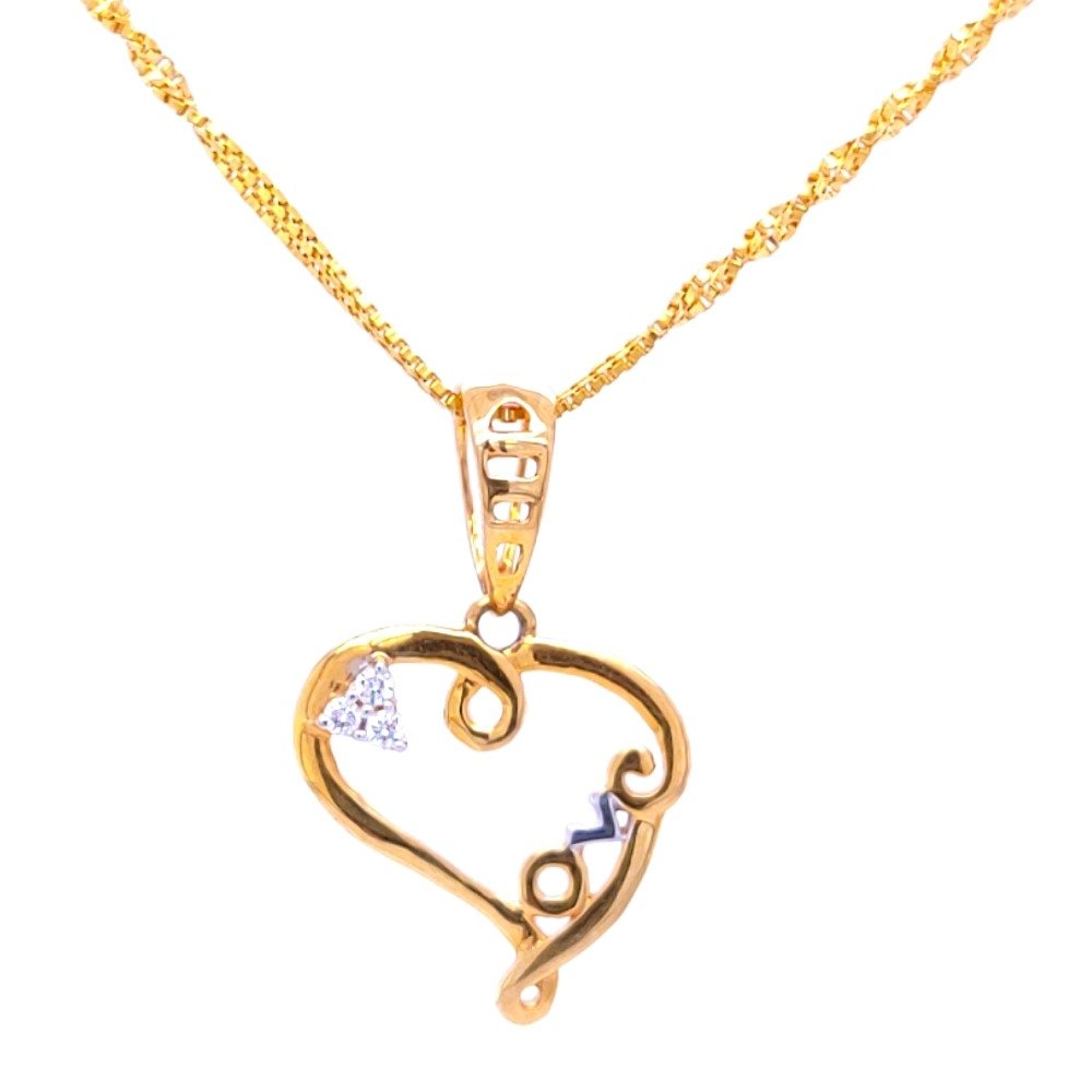 18k White Gold Three Stone Princess Cut Invisible Setting Diamond Heart  Pendant (0.92 Ct, G Color, SI2 Clarity)