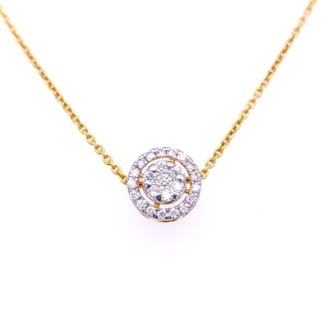 Halo Circlet Diamond Pendant & Earrings Set