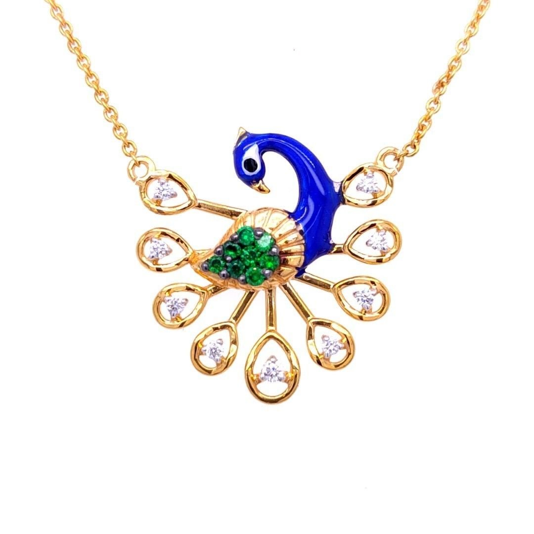 Magnificent Peacock Diamond Necklace