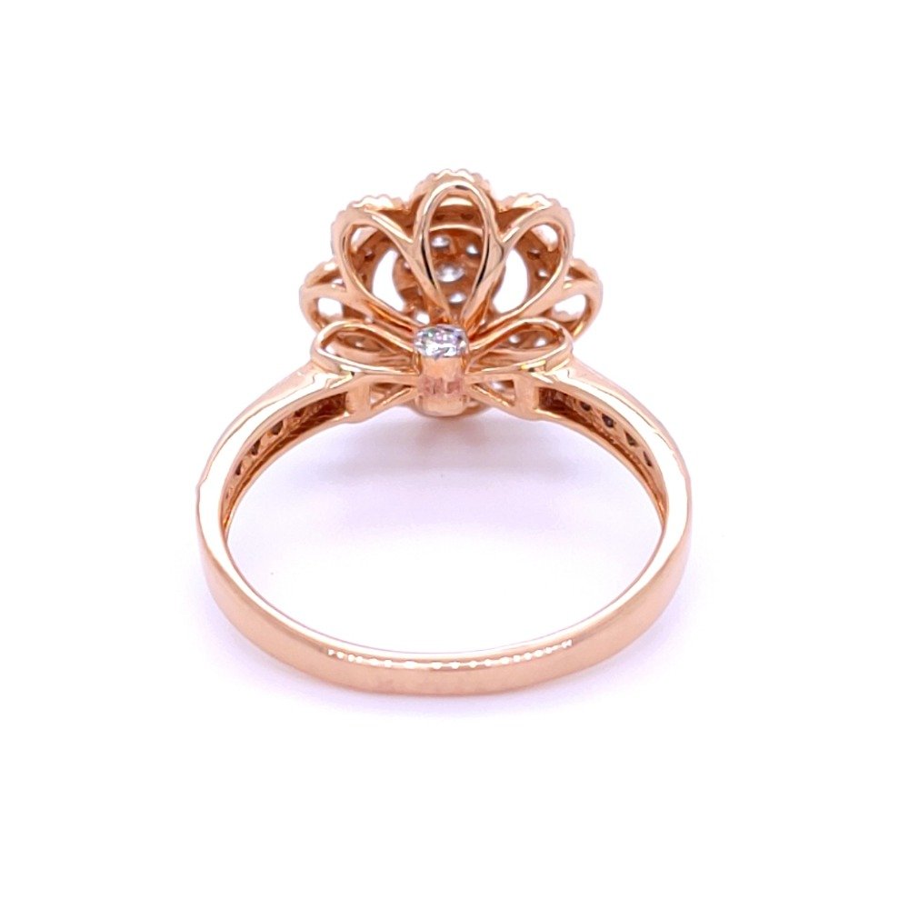 Floral cluster diamond ring in 18ct rose gold