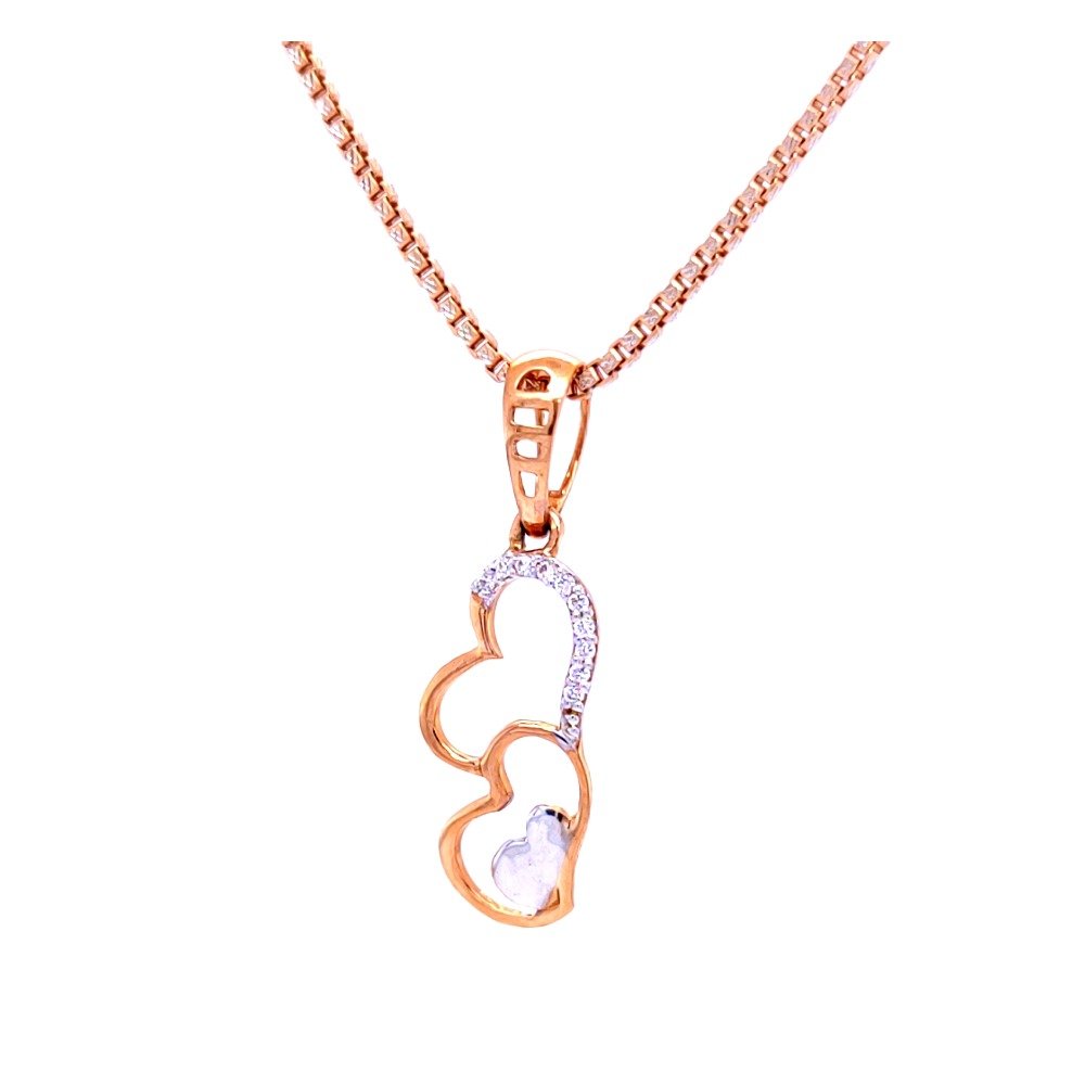 Amour heart diamond in rose gold delicate pendant