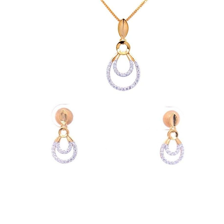 Tanishq Yellow Gold Diamond Pendant Set With S Design at Rs 25201/piece in  Hyderabad