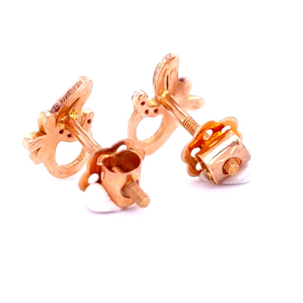 Trio petal flora diamond earring in rose gold