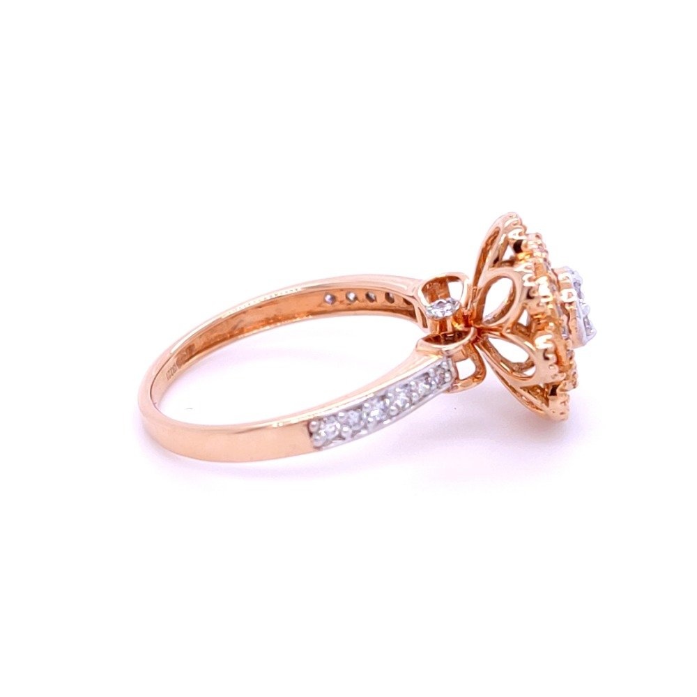 Floral cluster diamond ring in 18ct rose gold