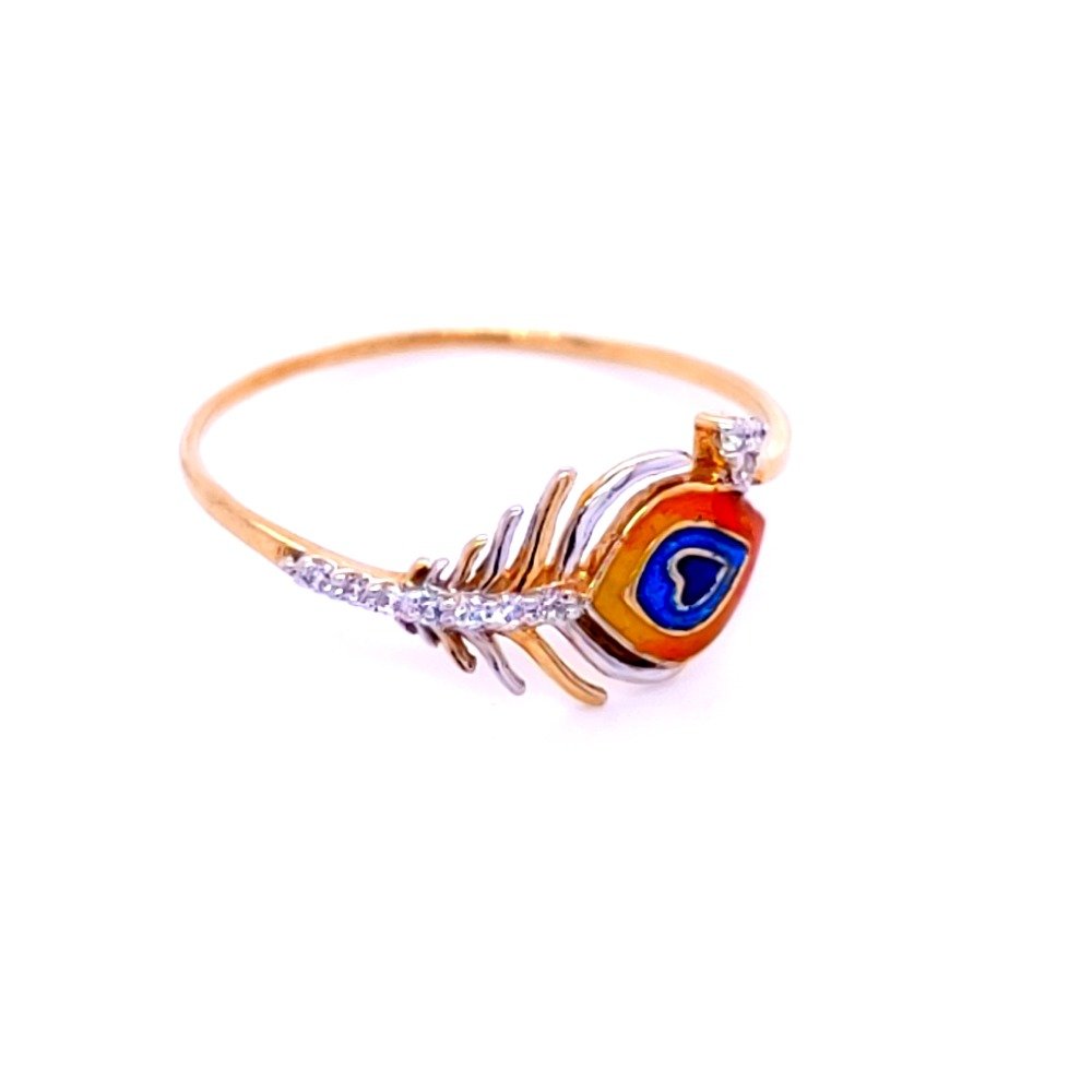 The meenakari peacock feather ring for women