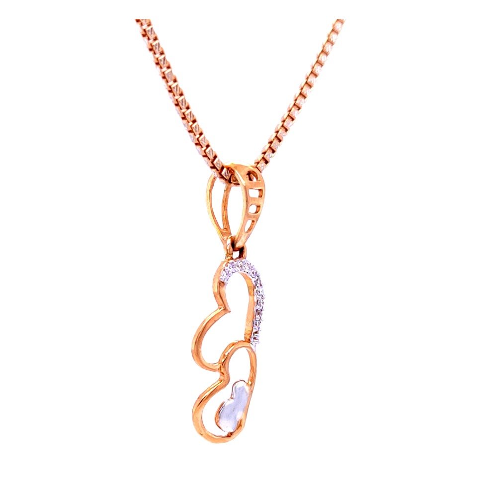 Amour heart diamond in rose gold delicate pendant