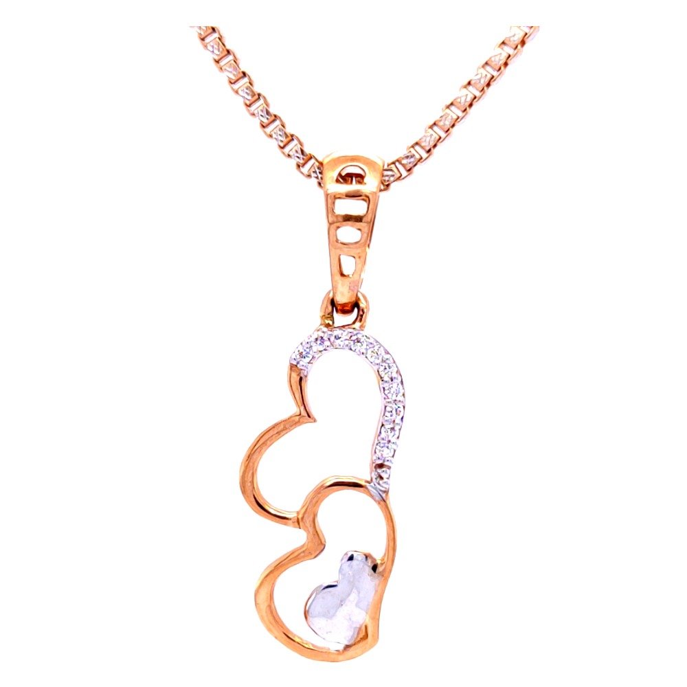 Amour heart diamond in rose gold delicate pendant