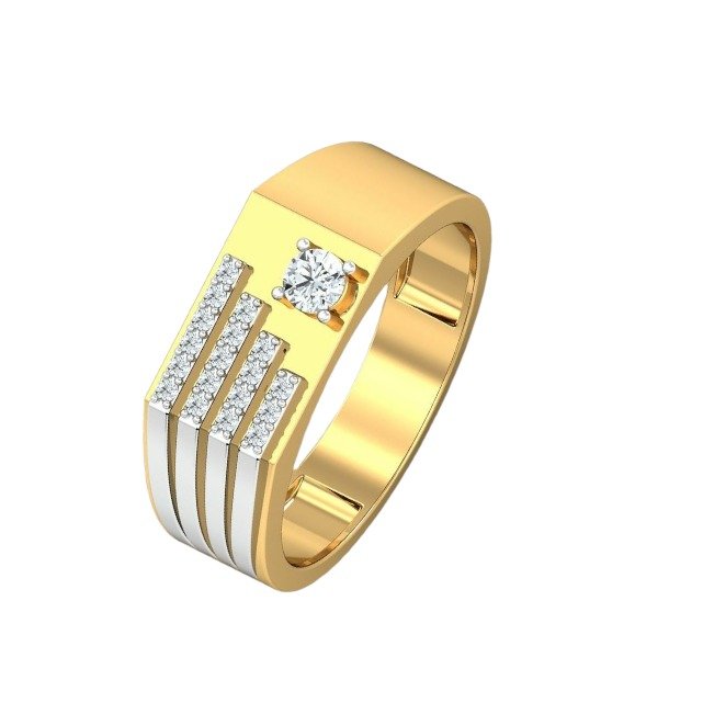 Alen step mark solitaire diamond ring