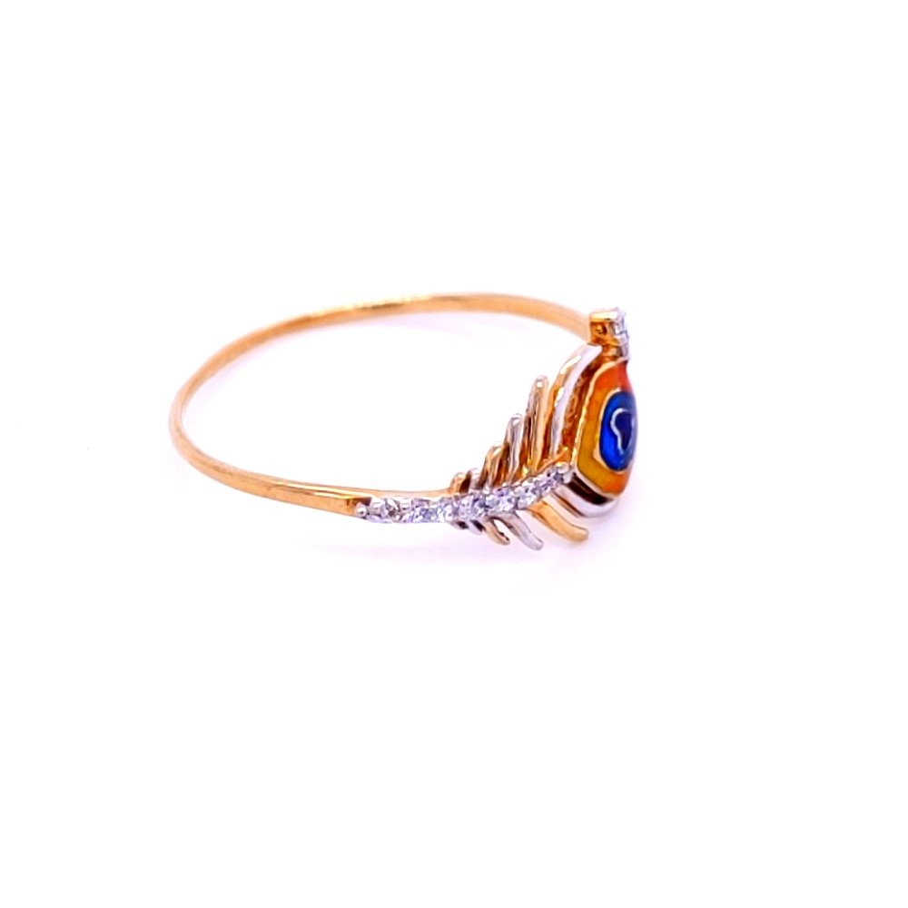 The meenakari peacock feather ring for women