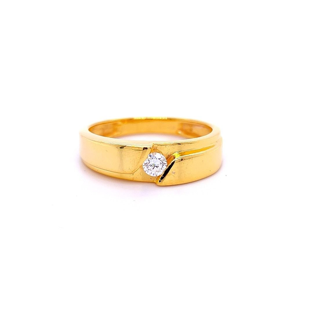 Single Stone Gold Rings Jewellery Designs | Parakkat Jewels